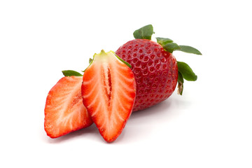 fresh strawberries isolated on white background