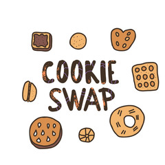 Cookie Swap lettering. Vector concept design. 