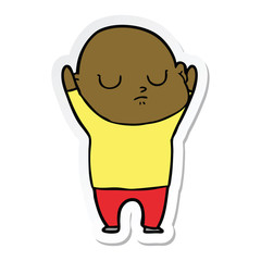 sticker of a cartoon bald man