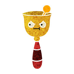 retro illustration style cartoon school bell