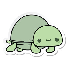 sticker of a quirky hand drawn cartoon turtle