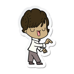 sticker of a cartoon woman talking