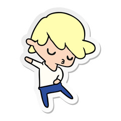 sticker cartoon of kawaii cute boy