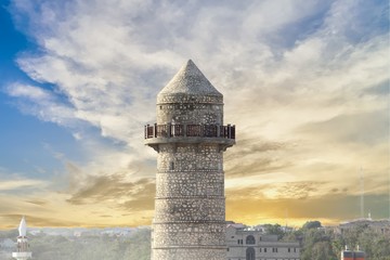 Minaret of renovated Abdiaziz Mosque in Mogadishu, Somalia