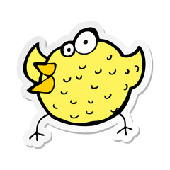 sticker of a cartoon happy bird