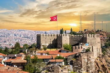 Ankara Castle, Ankara capital city of Turkey - obrazy, fototapety, plakaty