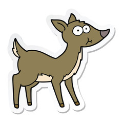 sticker of a cartoon deer