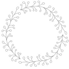Doodle illustration. Hand drawn frame. Vintage set of doodle wreath. Great design for any purposes. Isolated vector. Hand drawn doodle. Vector floral design card. Sketch vector illustration.