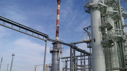 Distillation columns and heating furnace