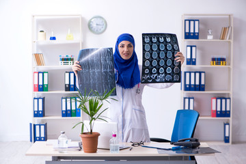 Arab female doctor working in the clinic 