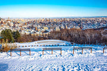 札幌旭山記念公園雪景色冬風景