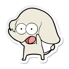 sticker of a cute cartoon elephant