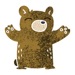 quirky retro illustration style cartoon bear