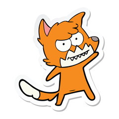 Obraz na płótnie Canvas sticker of a cartoon grinning fox