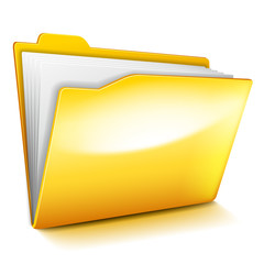 Computer folder isolated on white vector illustration