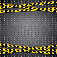 Under construction dark background with yellow stripes