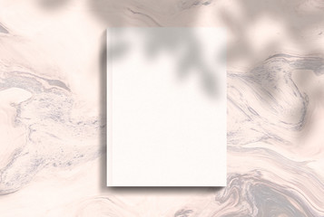 scene, stationery mock up for social media  with shadow. Background with sunlight