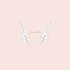 Vector Floristic Feminine Brand Logo Template Frame.