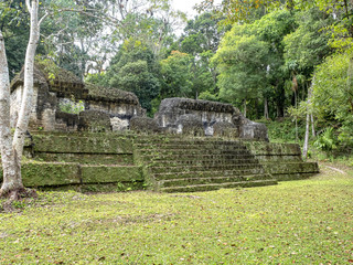 Pyramids in Nation's most significant Mayan city of Tikal Park, Guatemala