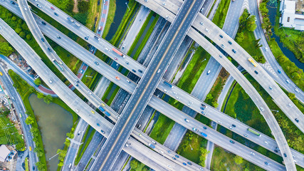 Traffic trails on highway intersection © Photo Gallery