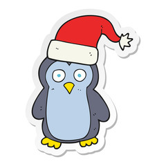 sticker of a cartoon penguin