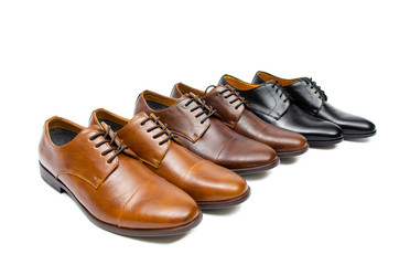 Selection of shoes isolated on white background