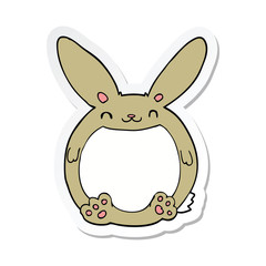 sticker of a cartoon rabbit