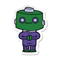 sticker of a cartoon robot
