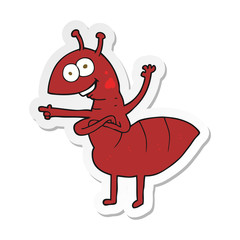 sticker of a cartoon ant