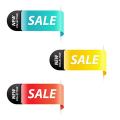 Vector illustration of new collection tags for webpage and advertising