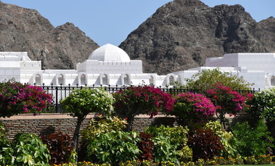 Bepflanzung auf dem Geländes Al Alam Palastes in Musqat
