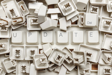 Word update from a heap of computer keys