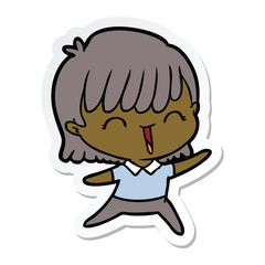 Obraz premium sticker of a cartoon woman