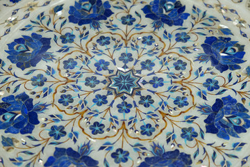 Traditional colorful floral marble tabletops for sale in Agra, Uttar Pradesh, India 