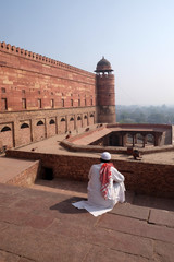 Obraz premium Historical city constructed by Mughal emperor Akbar in Fatehpur Sikri, Uttar Pradesh, India 