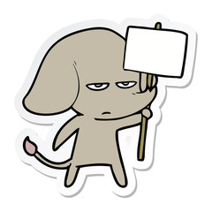 sticker of a annoyed cartoon elephant