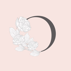 Vector Blooming Floral Initial O Monogram and Logo