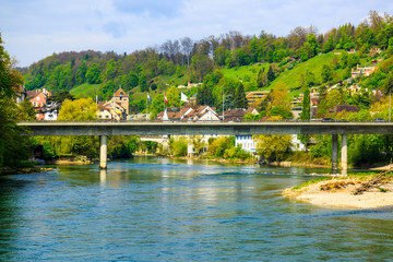 Obraz premium Brugg Town and Aare river in Canton Aargau, Switzerland