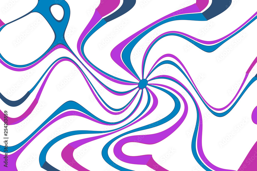 Poster abstract art with swirls and curves isolated on a white background