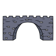 cartoon doodle of a stone bridge