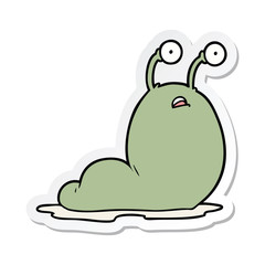 sticker of a cartoon slug