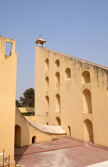 Famous Observatory Jantar Mantar, a collection of huge astronomical instruments in Jaipur, Rajasthan, India.