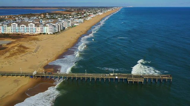 4k Aerial Drone  shot, Sandbridge  Virginia beach
