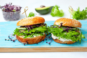 green burger with avocado