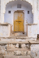 Door in an old house in Pushkar, India 