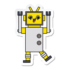 sticker of a cute cartoon robot