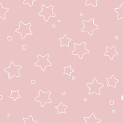 Cute light stars seamless pattern. Sweet dreams background. Vector illustration for xmas wallpaper, wrap, fabric, textile, cloth or package design. Baby shower background or invitation template