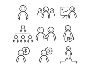 Doodle Business People Icons.