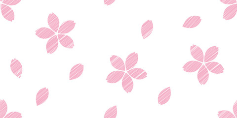 Cherry Blossoms background.Seamless pattern. Vector. 桜のパターン