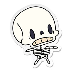 sticker cartoon kawaii cute dead skeleton